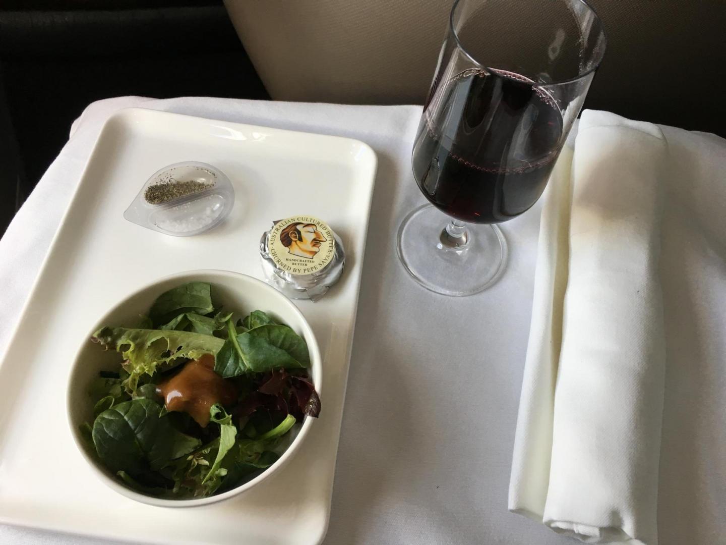 Qantas Business Class gluten free meal
