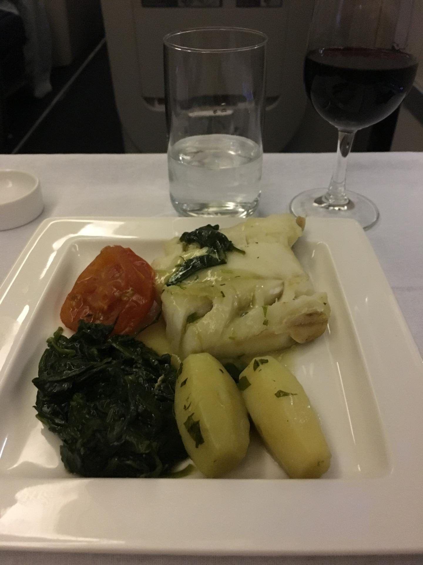 gluten free dinner British Airways Club World