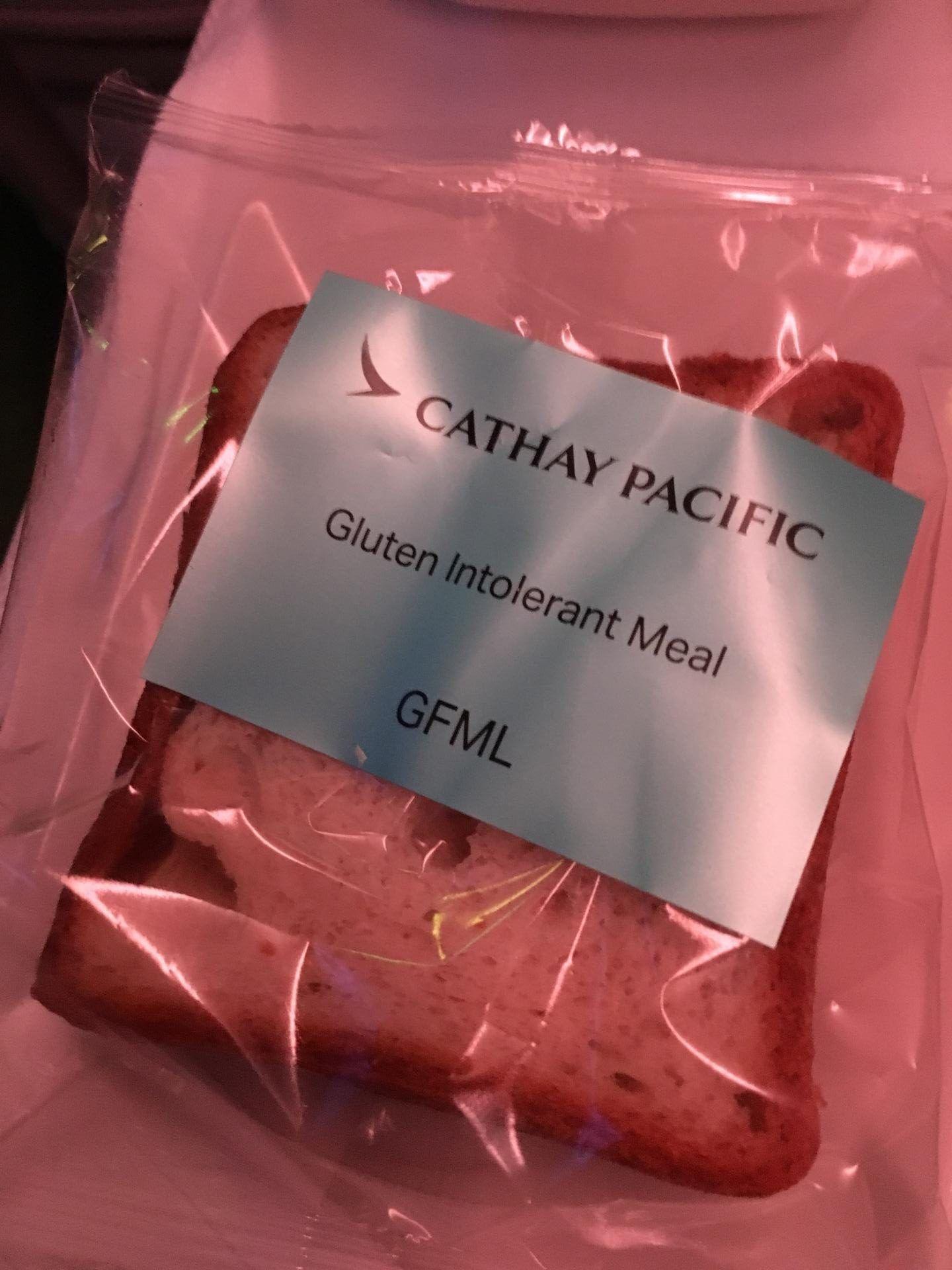 gluten free bread Cathay Pacific Business Class